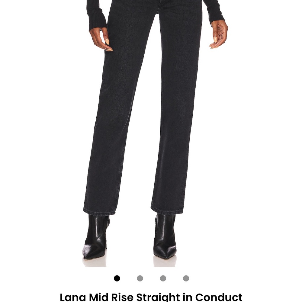 Agolde Black Straight Leg Jeans Mid-Rise